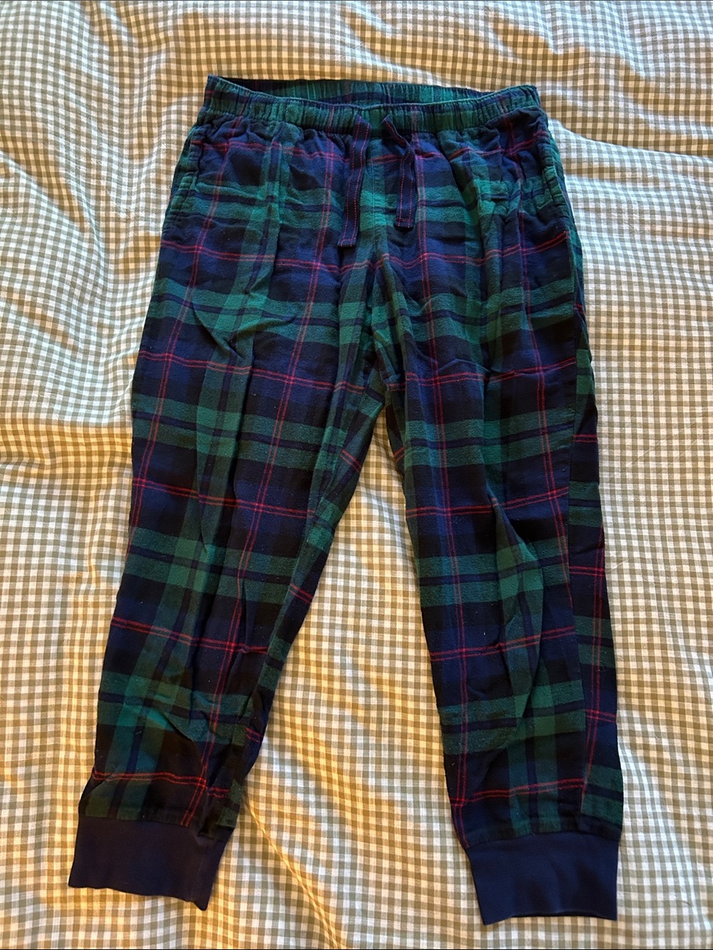 Old Navy Green and Navy Plaid Jogger Pants